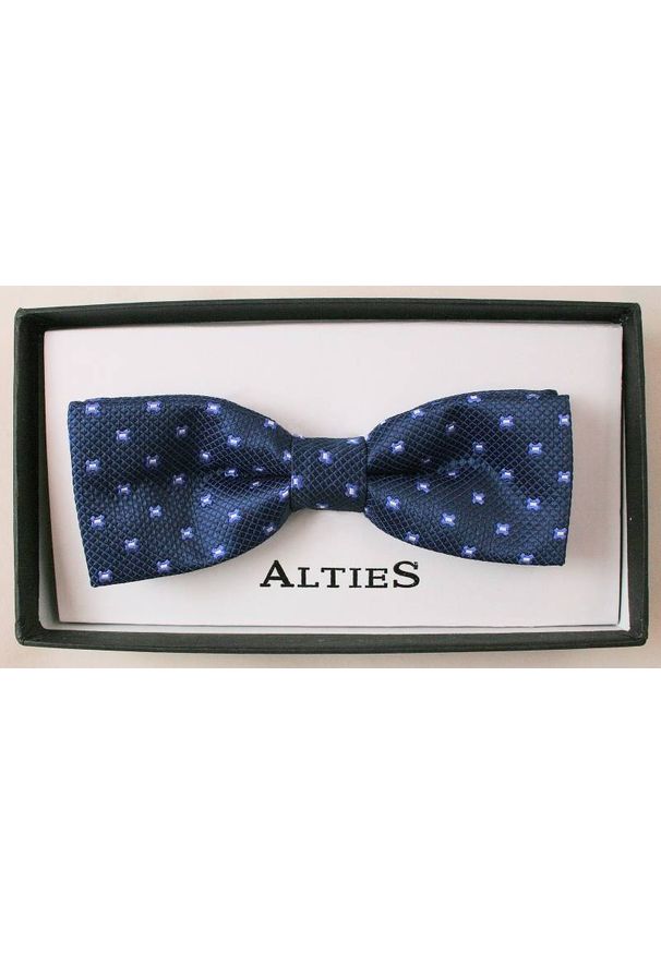 Alties - Granatowa Mucha z Granatową Poszetką, Męska. Kolor: niebieski. Styl: sportowy, elegancki