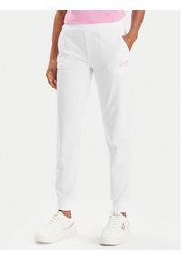 EA7 Emporio Armani Spodnie dresowe 8NTP85 TJTXZ 0100 Biały Regular Fit. Kolor: biały. Materiał: bawełna
