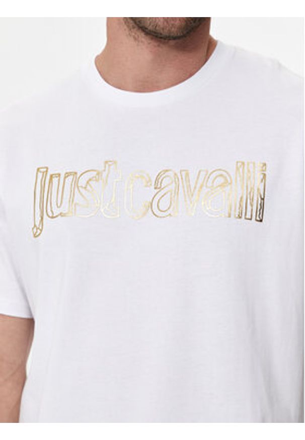 Just Cavalli T-Shirt 76OAHG15 Biały Regular Fit. Kolor: biały. Materiał: bawełna