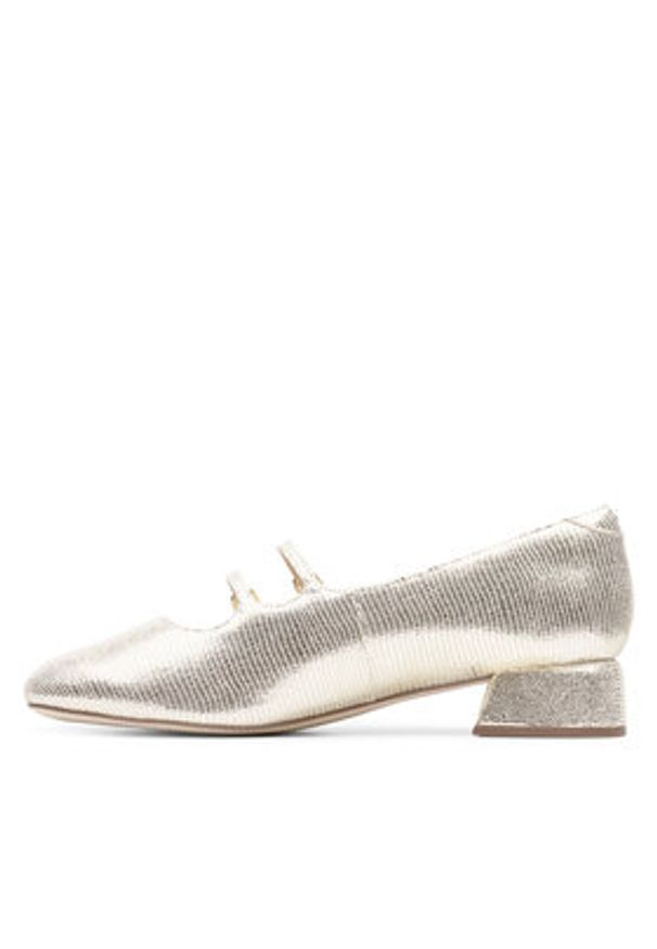 Clarks Półbuty Daiss 30 26181312 Złoty. Kolor: złoty. Materiał: skóra