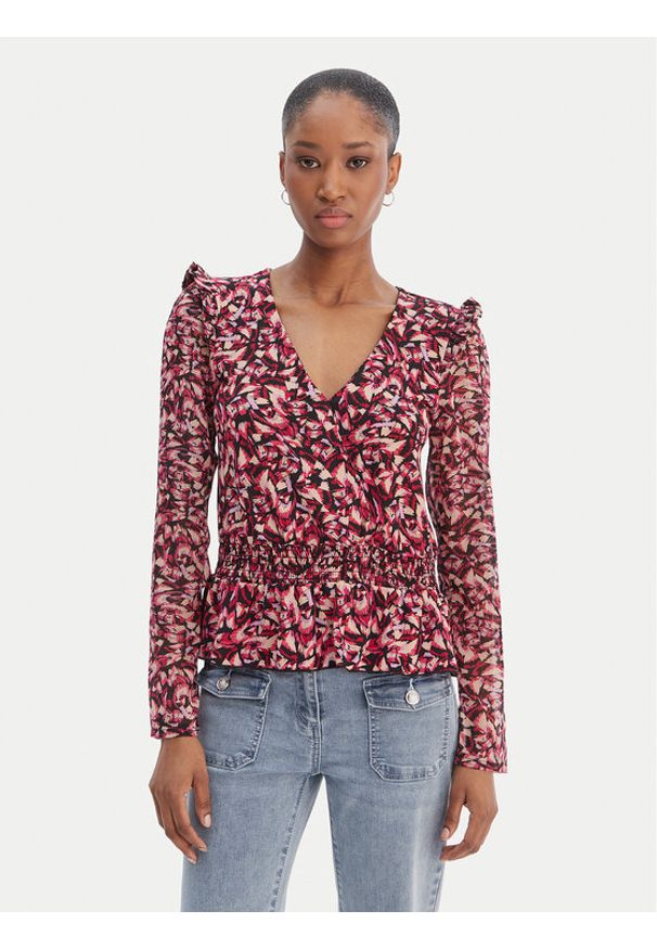 Morgan Bluzka 261-TIBLOO Różowy Slim Fit. Kolor: różowy. Materiał: syntetyk