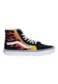 Buty skateboardowe męskie Vans SK8 HI Reissue Flame. Zapięcie: sznurówki. Kolor: czerwony, wielokolorowy, żółty, czarny. Materiał: syntetyk, materiał. Szerokość cholewki: normalna. Model: Vans SK8. Sport: skateboard