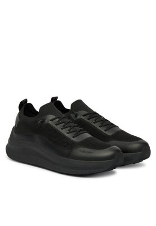 Calvin Klein Sneakersy Chunky Runner Lace Up Sock Knit YM0YM01457 Czarny. Kolor: czarny. Materiał: materiał