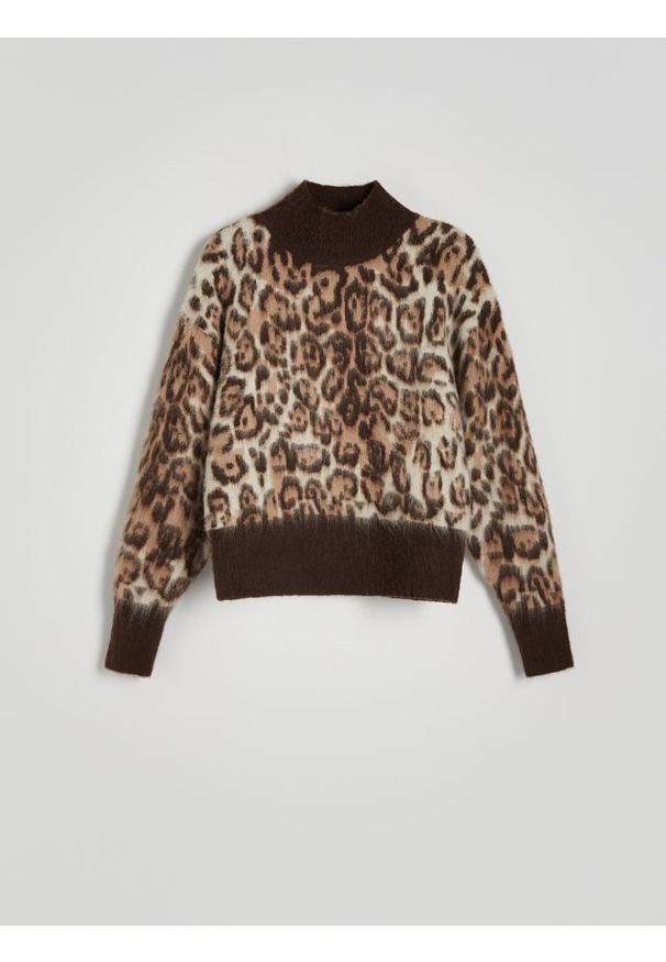 Reserved - Sweter z wełną - wielobarwny. Materiał: wełna