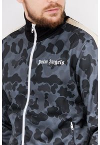 PALM ANGELS Szara bluza męska w moro, Rozmiar M. Kolor: szary. Materiał: prążkowany. Wzór: moro #2