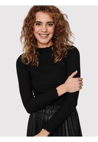 only - ONLY Bluzka Emma 15180040 Czarny Slim Fit. Kolor: czarny. Materiał: syntetyk, wiskoza #5