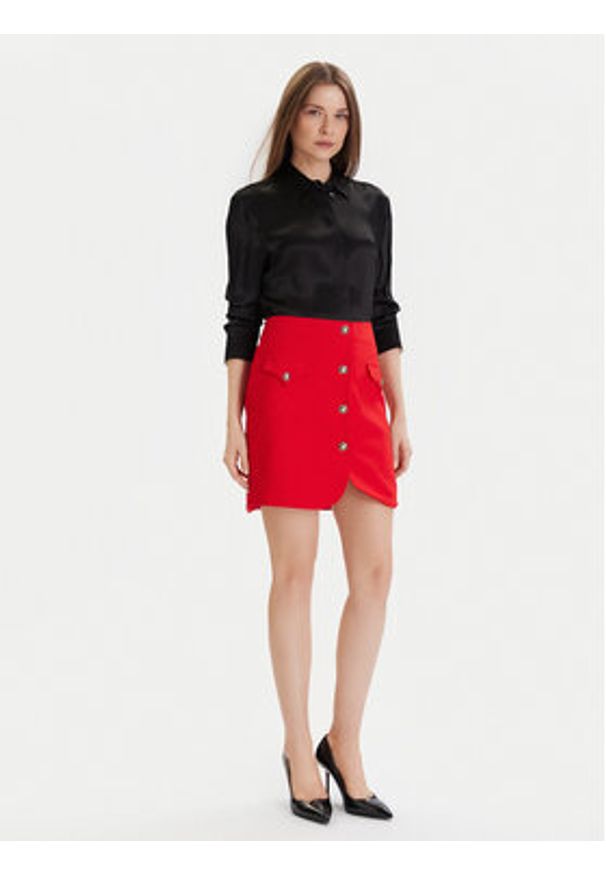 Morgan Spódnica mini 252-JADOR.F Czerwony Slim Fit. Kolor: czerwony. Materiał: bawełna