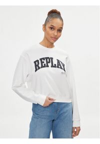 Replay Bluza W3104.000.23591 Biały Regular Fit. Kolor: biały. Materiał: bawełna