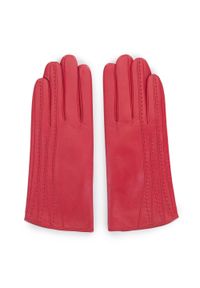 Wittchen - Damskie rękawiczki skórzane z przeszyciami. Kolor: czerwony. Materiał: skóra. Styl: klasyczny, elegancki #3