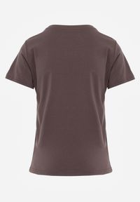 Renee - Szary Bawełniany T-shirt o Gładkim Wykończeniu i Prostym Fasonie Melamene. Okazja: na co dzień. Kolor: szary. Materiał: bawełna. Wzór: gładki. Styl: casual #8