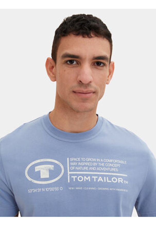 Tom Tailor T-Shirt 1035611 Błękitny Regular Fit. Kolor: niebieski. Materiał: bawełna