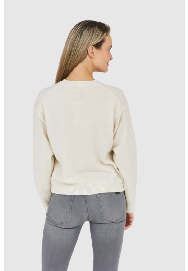 Kenzo - KENZO Kremowy sweter damski boke flower, Rozmiar S. Kolor: biały