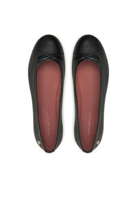 TOMMY HILFIGER - Tommy Hilfiger Baleriny Ballerina Leather Flat Bow FW0FW08359 Czarny. Kolor: czarny. Materiał: skóra #4