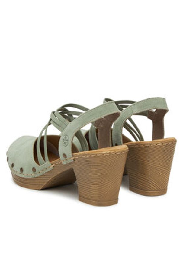 Rieker Sandały 66778-52 Zielony. Kolor: zielony. Materiał: zamsz, skóra