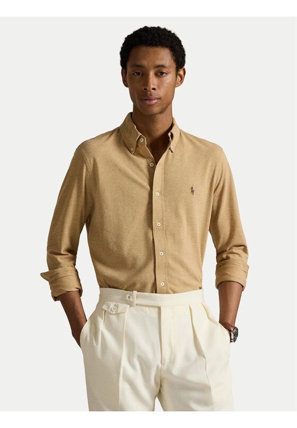 Polo Ralph Lauren Koszula 710654408115 Beżowy Regular Fit. Typ kołnierza: polo. Kolor: beżowy. Materiał: bawełna