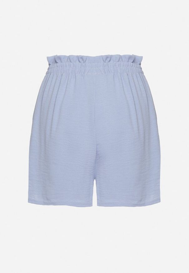Born2be - Niebieskie Szorty z Wysokim Stanem i Ozdobnym Sznurkiem Milnella. Okazja: na co dzień. Stan: podwyższony. Kolor: niebieski. Sezon: lato. Styl: casual, elegancki
