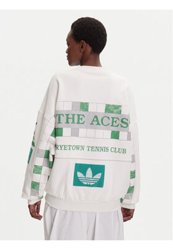 Adidas - adidas Bluza Archive Court JW0149 Biały Oversize. Kolor: biały. Materiał: bawełna