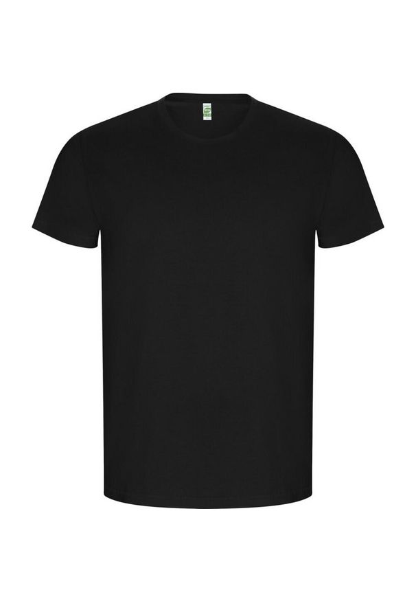 ROLY - Męska Złota Gładka Koszulka Z Krótkim Rękawem. Kolor: czarny. Długość rękawa: krótki rękaw. Długość: krótkie. Wzór: gładki. Sport: turystyka piesza