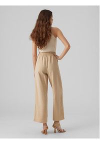 Vero Moda Spodnie materiałowe Carmen 10278926 Beżowy Wide Leg. Kolor: beżowy. Materiał: wiskoza #3