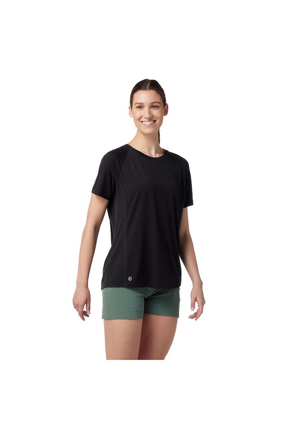 Koszulka sportowa damska Smartwool Active Ultralite SS. Kolor: czarny. Materiał: wełna. Sport: turystyka piesza