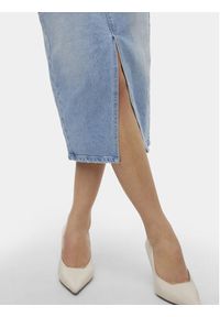 Vero Moda Spódnica jeansowa Veri 10295731 Niebieski Regular Fit. Kolor: niebieski. Materiał: bawełna