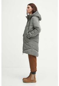 medicine - Medicine płaszcz damski kolor zielony zimowy. Kolor: zielony. Sezon: zima #7