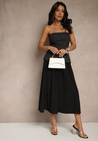 Renee - Czarna Spódnica z Wiskozą High Waist o Rozkloszowanym Kroju Toselle. Okazja: na co dzień, na spotkanie biznesowe, do pracy. Stan: podwyższony. Kolor: czarny. Materiał: wiskoza. Styl: biznesowy, klasyczny, elegancki, casual #4