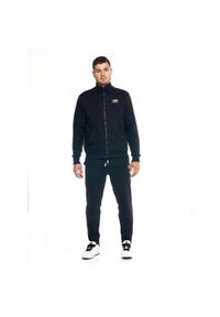 LEONE 1947 APPAREL - Welcome Back Męski dres ze stójką i zamkiem błyskawicznym na całej długości. Kolor: czarny. Materiał: dresówka. Sport: fitness