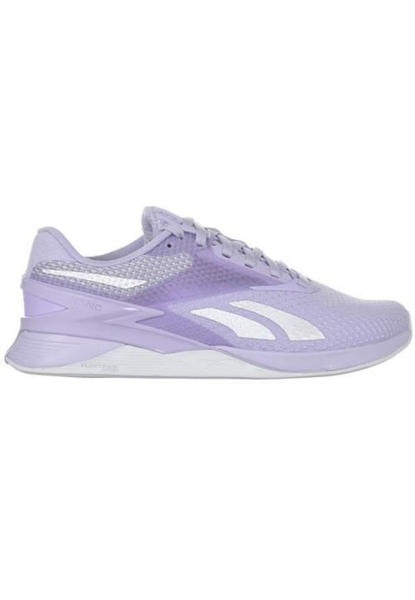 Buty treningowe damskie Reebok Nano X3. Kolor: fioletowy, różowy, wielokolorowy. Materiał: syntetyk, materiał. Szerokość cholewki: normalna. Model: Reebok Crossfit
