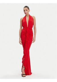 ACCESS FASHION Sukienka wieczorowa 53-3349-391 Czerwony Slim Fit. Kolor: czerwony. Materiał: syntetyk. Styl: wizytowy