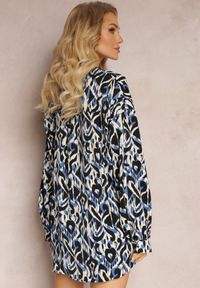 Renee - Czarna Koszula z Wzorzystego Materiału z Długimi Rękawami Cyllia. Okazja: na co dzień. Kolor: czarny. Materiał: materiał. Długość rękawa: długi rękaw. Długość: długie. Styl: casual #4