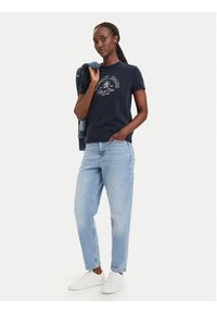 Tommy Jeans T-Shirt Heritage Logo DW0DW22816 Granatowy Regular Fit. Kolor: niebieski. Materiał: bawełna #5