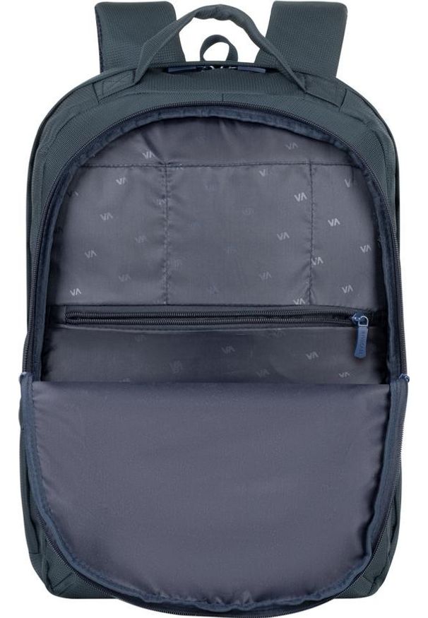 RIVACASE - Plecak Rivacase 8460 ciemno niebieski. Kolor: niebieski. Materiał: poliester, materiał. Wzór: paski. Styl: młodzieżowy, casual, elegancki