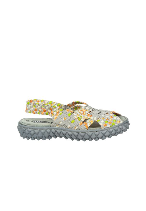 Rock Spring - Sandały Rock Dakota Grey Veggie 032053, Szary, Materiał - 40. Zapięcie: pasek. Kolor: szary. Materiał: tkanina. Wzór: paski. Sezon: lato. Styl: rockowy