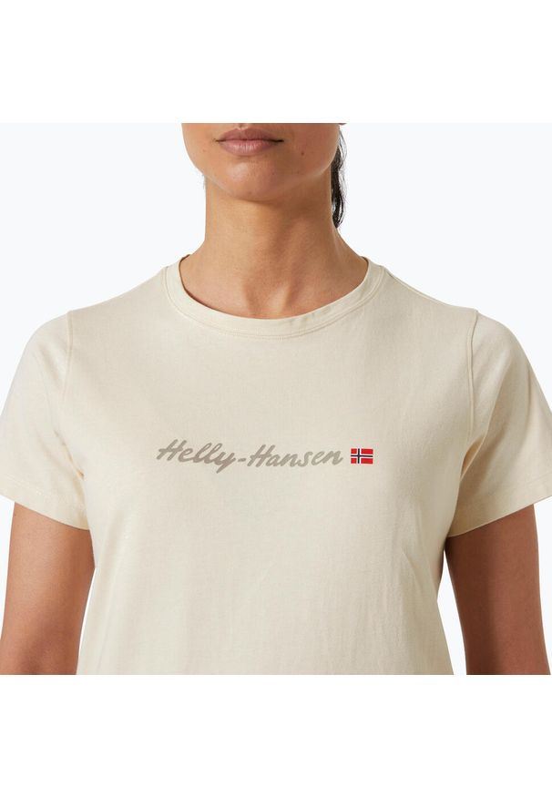 Koszulka damska Helly Hansen Core Graphic 2.0. Kolor: beżowy. Sport: turystyka piesza