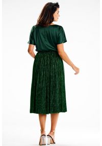 Awama - Elegancka sukienka midi z kimonowym rękawem zielona. Kolor: zielony. Styl: elegancki. Długość: midi #3