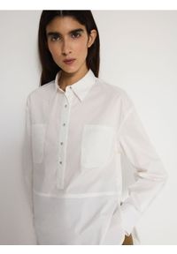 Reserved - Koszula z kieszeniami - biały. Kolor: biały. Materiał: bawełna, tkanina #1