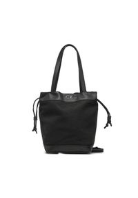 Calvin Klein Torebka Re-Lock Drawstring Bag Perf K60K610635 Czarny. Kolor: czarny. Materiał: skórzane #1
