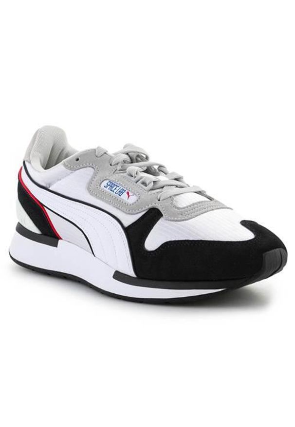 Buty do chodzenia męskie Puma Space Lab. Zapięcie: sznurówki. Kolor: czarny, wielokolorowy, biały. Materiał: skóra, syntetyk, materiał, tkanina. Szerokość cholewki: normalna. Sport: turystyka piesza