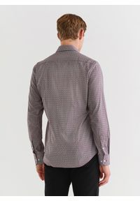Pako Lorente - PAKO LORENTE – Brązowa wzorzysta koszula męska P23WF-1X-020-A-S. Okazja: na co dzień. Kolor: brązowy. Materiał: bawełna, elastan, jeans. Styl: casual #8