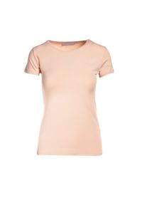 Born2be - Jasnoróżowy T-shirt Echolaira. Kolor: różowy. Długość: krótkie. Styl: sportowy #5
