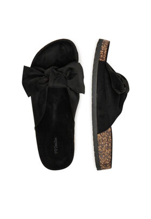 DeeZee Klapki E998-1 Czarny. Kolor: czarny. Materiał: materiał