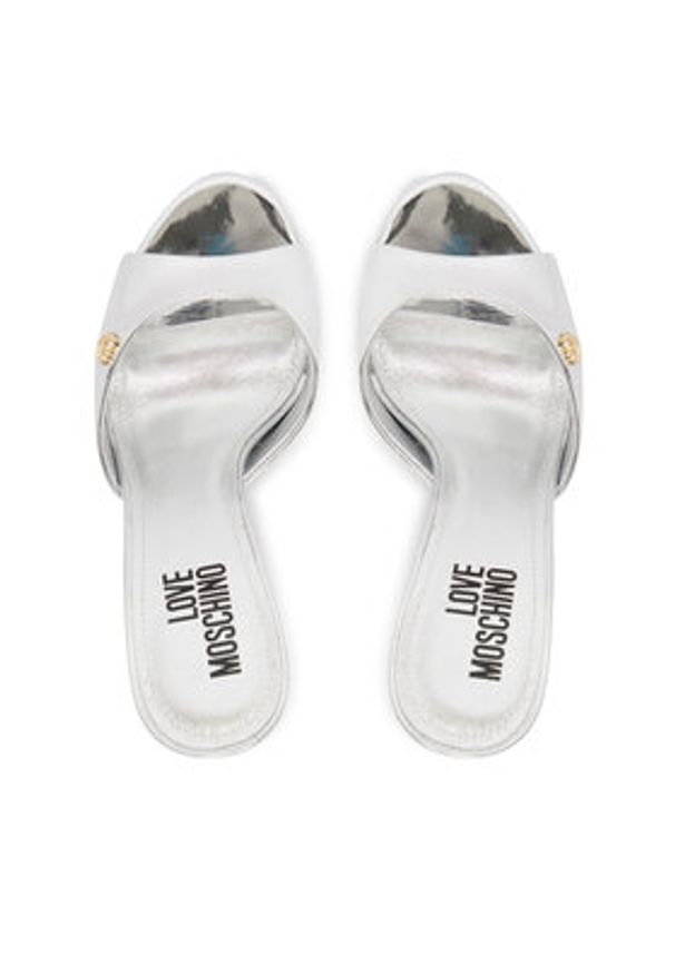 Love Moschino - LOVE MOSCHINO Klapki JA28209G0OJE090B Srebrny. Kolor: srebrny. Materiał: skóra