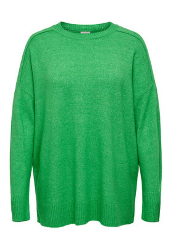 ONLY Carmakoma Sweter 15296177 Zielony Regular Fit. Kolor: zielony. Materiał: syntetyk