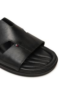 TOMMY HILFIGER - Tommy Hilfiger Klapki Premium Slipon Lh Sand FM0FM05357 Czarny. Kolor: czarny. Materiał: skóra #4
