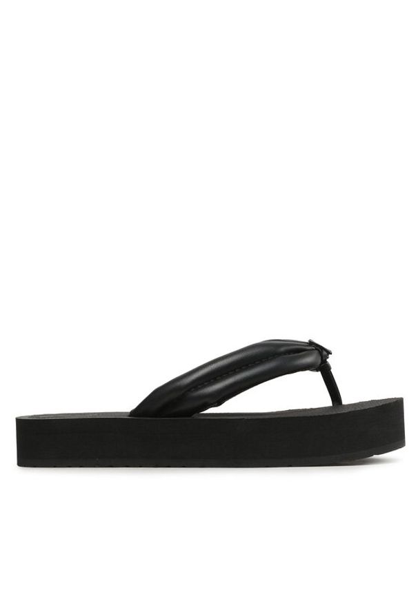 Calvin Klein Japonki Flatform Flip Flop W/Hw HW0HW1503 Czarny. Kolor: czarny. Materiał: skóra