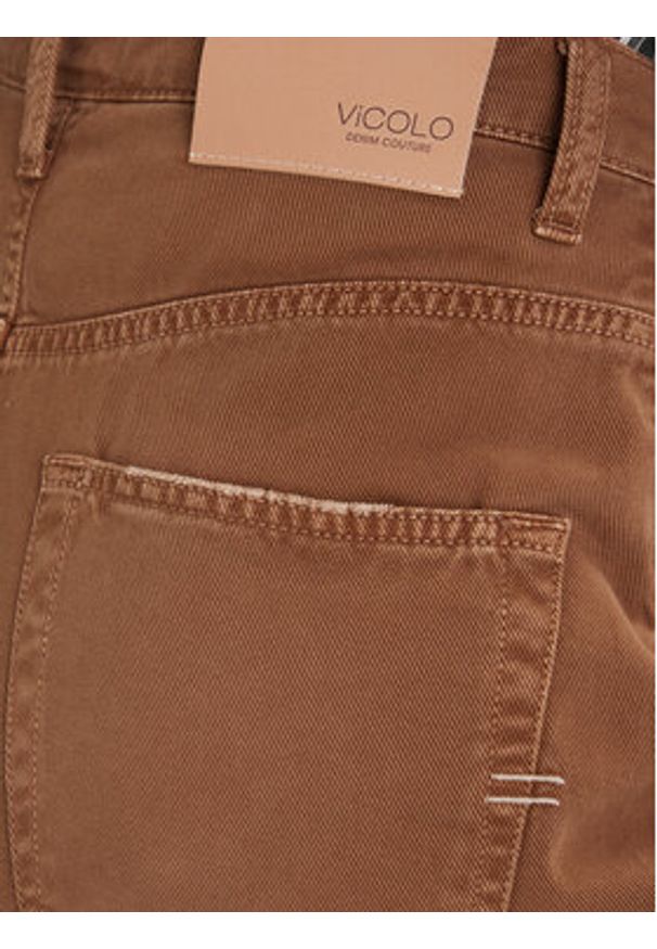 ViCOLO Jeansy DF5057 Brązowy Wide Leg. Kolor: brązowy