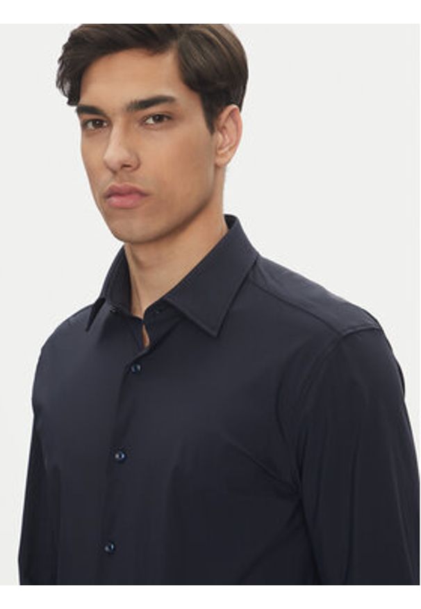 BOSS Koszula P-Hank 50539391 Granatowy Slim Fit. Kolor: niebieski. Materiał: syntetyk