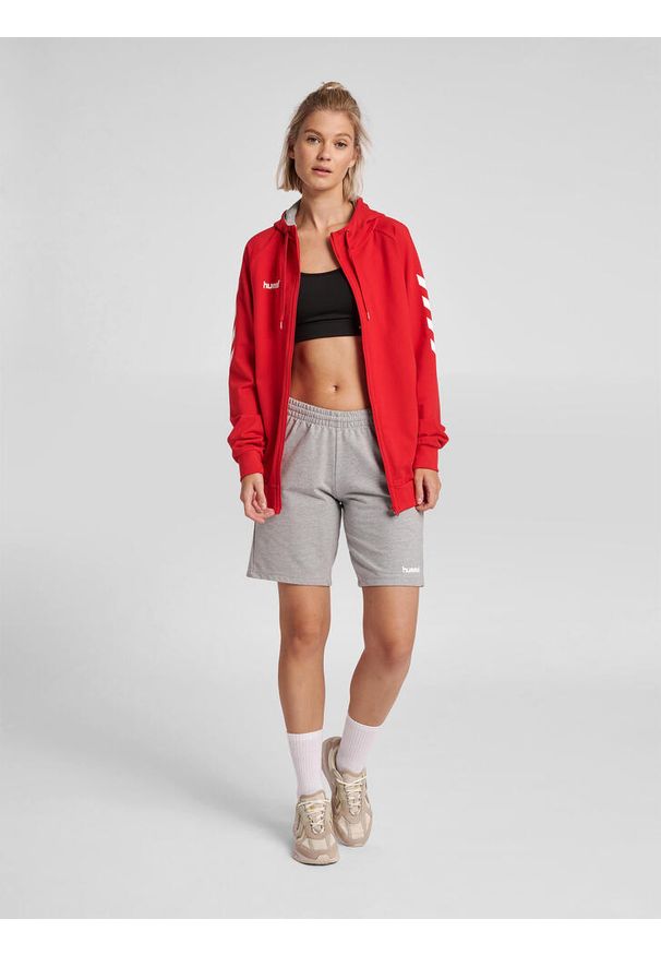 Kurtka z kapturem dla kobiet na zamek Hummel hmlGO cotton. Typ kołnierza: kaptur. Kolor: czerwony, różowy, wielokolorowy. Materiał: bawełna. Sport: fitness
