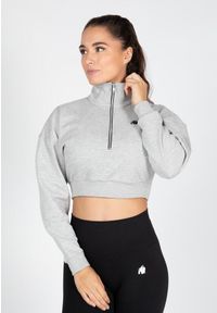 GORILLA WEAR - Ocala Cropped Bluza z zamkiem błyskawicznym do połowy - Szary. Kolor: szary. Sport: fitness
